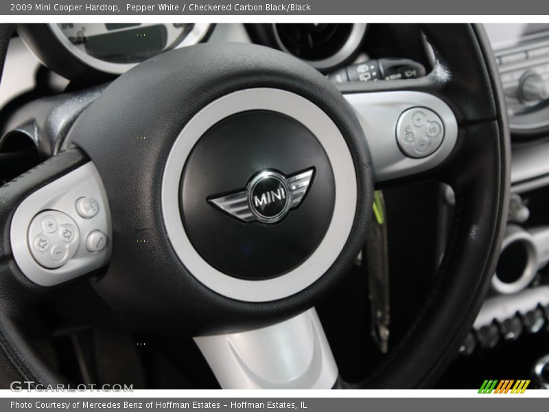 Pepper White / Checkered Carbon Black/Black 2009 Mini Cooper Hardtop
