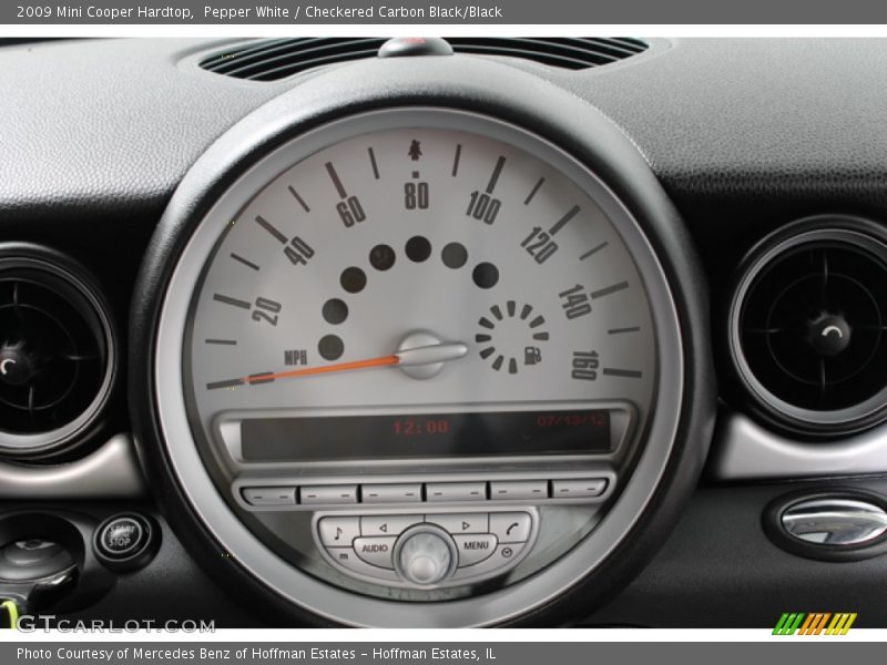 Pepper White / Checkered Carbon Black/Black 2009 Mini Cooper Hardtop