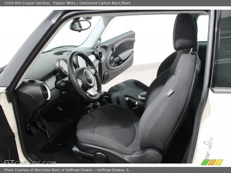 Pepper White / Checkered Carbon Black/Black 2009 Mini Cooper Hardtop