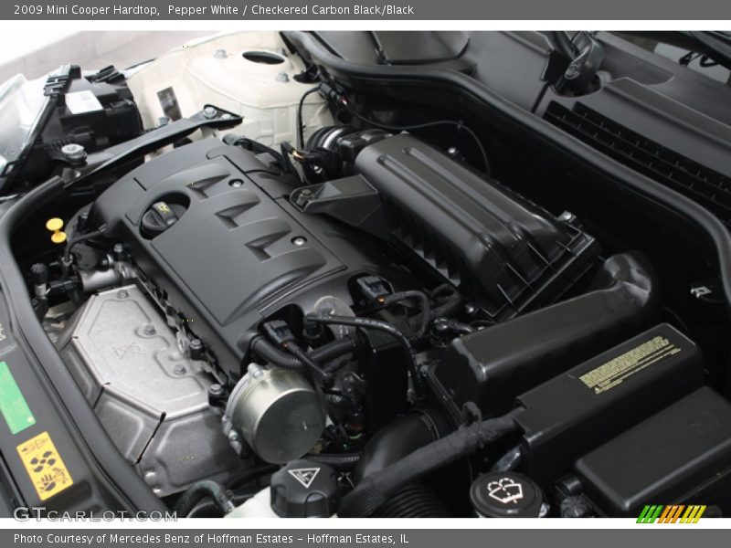Pepper White / Checkered Carbon Black/Black 2009 Mini Cooper Hardtop