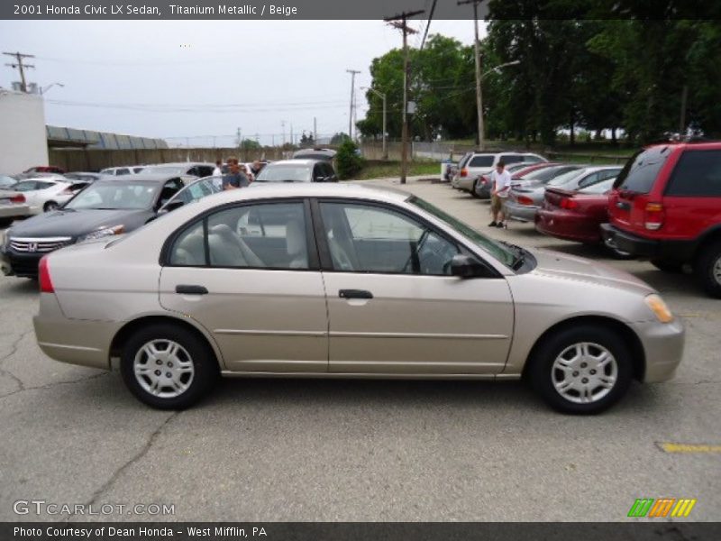 Titanium Metallic / Beige 2001 Honda Civic LX Sedan