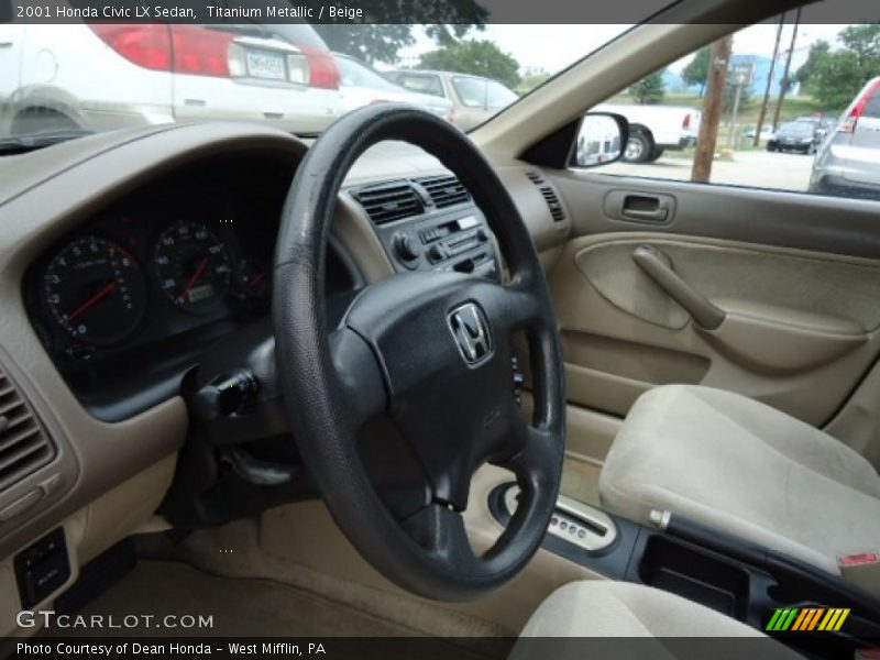 Titanium Metallic / Beige 2001 Honda Civic LX Sedan