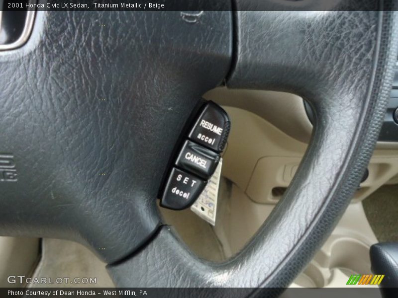 Titanium Metallic / Beige 2001 Honda Civic LX Sedan