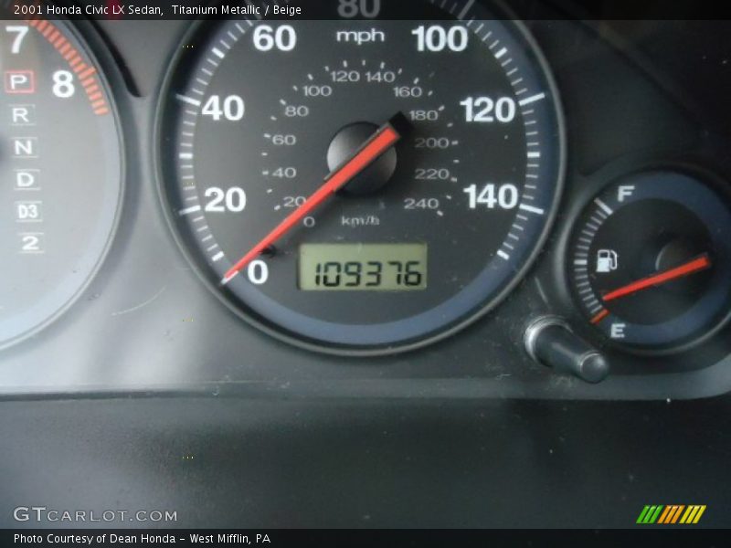 Titanium Metallic / Beige 2001 Honda Civic LX Sedan
