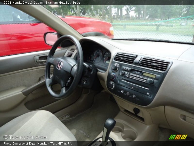Titanium Metallic / Beige 2001 Honda Civic LX Sedan