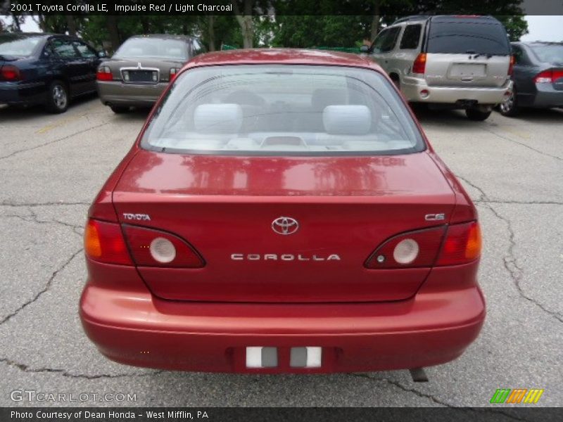 Impulse Red / Light Charcoal 2001 Toyota Corolla LE