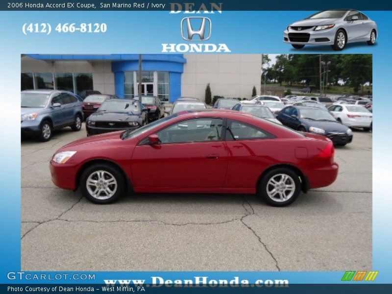 San Marino Red / Ivory 2006 Honda Accord EX Coupe