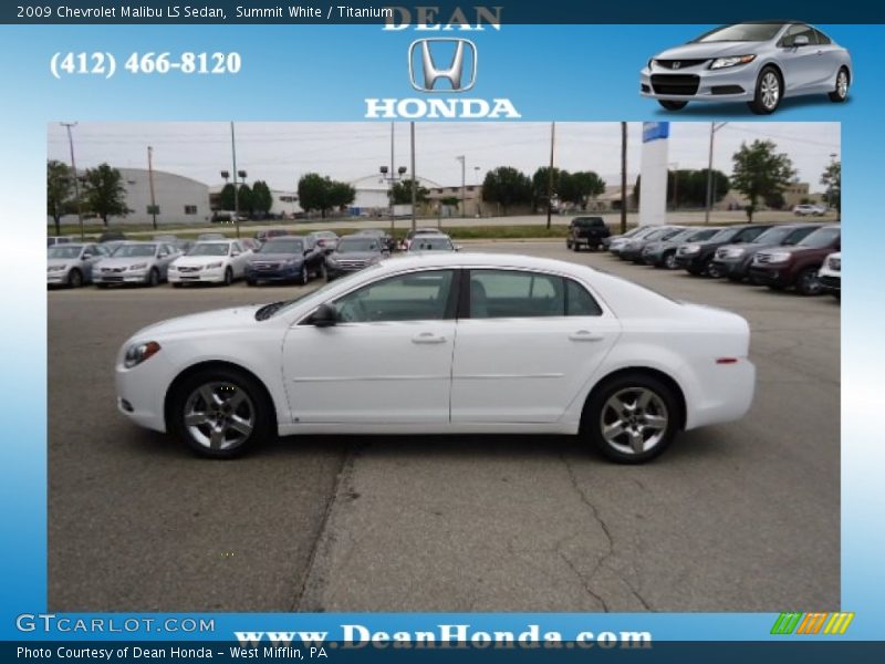 Summit White / Titanium 2009 Chevrolet Malibu LS Sedan