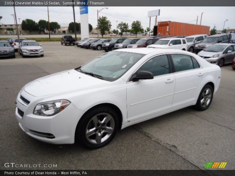 Summit White / Titanium 2009 Chevrolet Malibu LS Sedan
