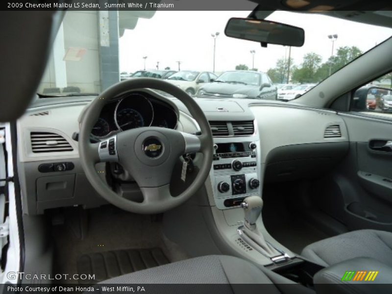 Summit White / Titanium 2009 Chevrolet Malibu LS Sedan