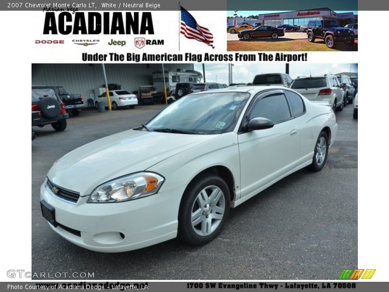 White / Neutral Beige 2007 Chevrolet Monte Carlo LT