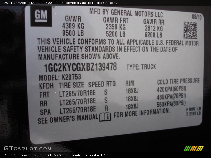 Black / Ebony 2011 Chevrolet Silverado 2500HD LTZ Extended Cab 4x4