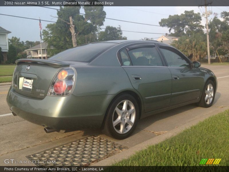 Mystic Emerald Metallic / Blond Beige 2002 Nissan Altima 3.5 SE