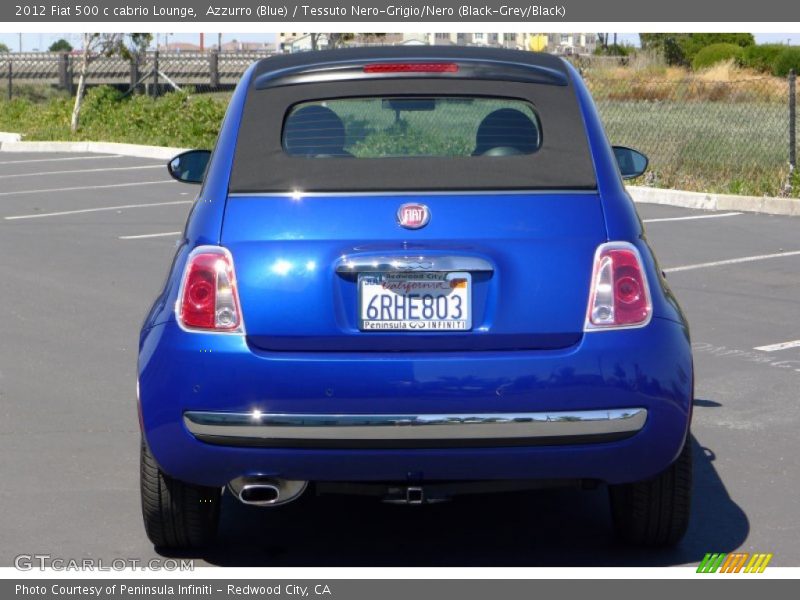 Azzurro (Blue) / Tessuto Nero-Grigio/Nero (Black-Grey/Black) 2012 Fiat 500 c cabrio Lounge