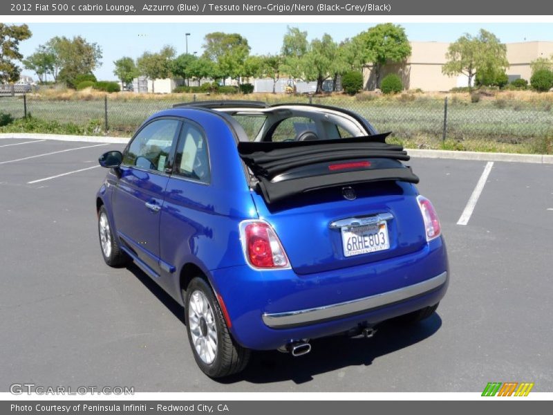 Azzurro (Blue) / Tessuto Nero-Grigio/Nero (Black-Grey/Black) 2012 Fiat 500 c cabrio Lounge