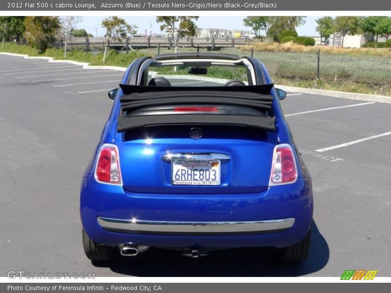 Azzurro (Blue) / Tessuto Nero-Grigio/Nero (Black-Grey/Black) 2012 Fiat 500 c cabrio Lounge