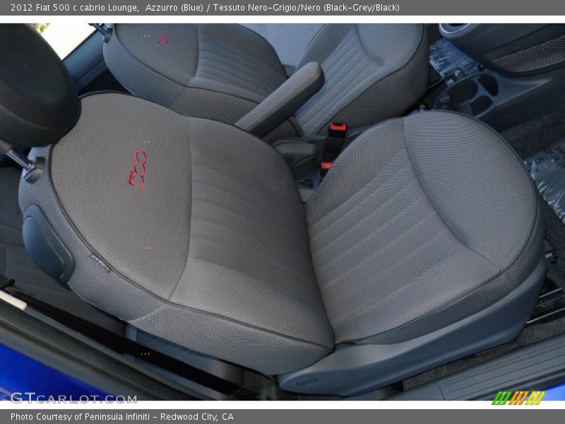 Azzurro (Blue) / Tessuto Nero-Grigio/Nero (Black-Grey/Black) 2012 Fiat 500 c cabrio Lounge