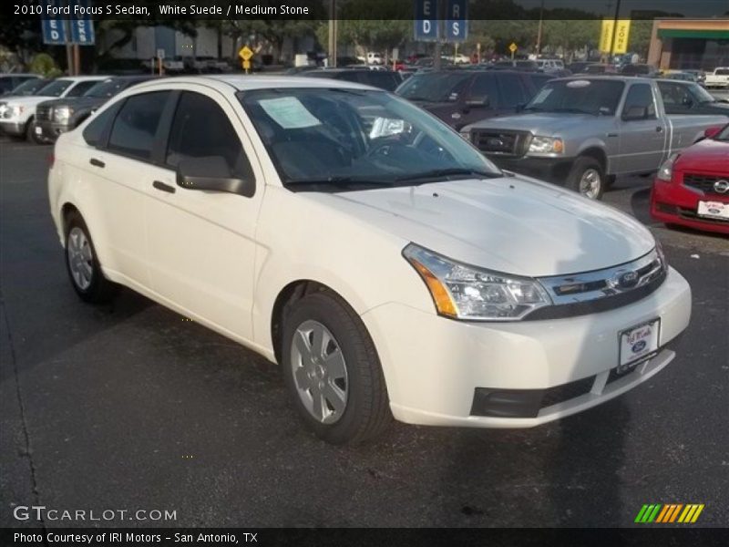 White Suede / Medium Stone 2010 Ford Focus S Sedan