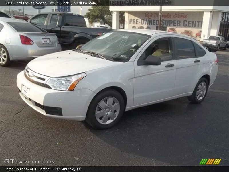 White Suede / Medium Stone 2010 Ford Focus S Sedan