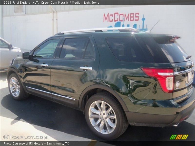 Green Gem Metallic / Medium Light Stone 2013 Ford Explorer XLT