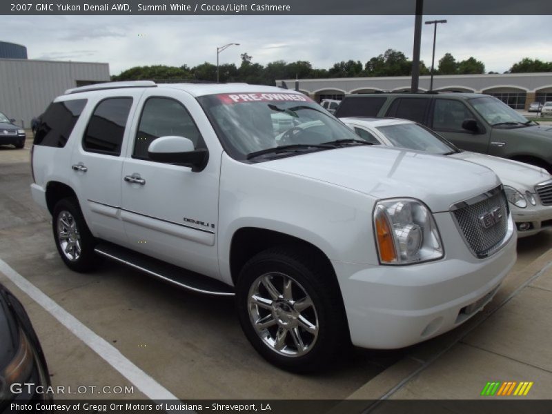 Summit White / Cocoa/Light Cashmere 2007 GMC Yukon Denali AWD