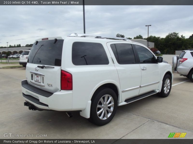 Tuscan White Pearl / Wheat 2010 Infiniti QX 56 4WD