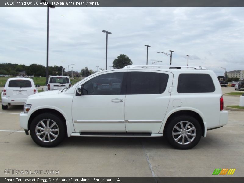 Tuscan White Pearl / Wheat 2010 Infiniti QX 56 4WD