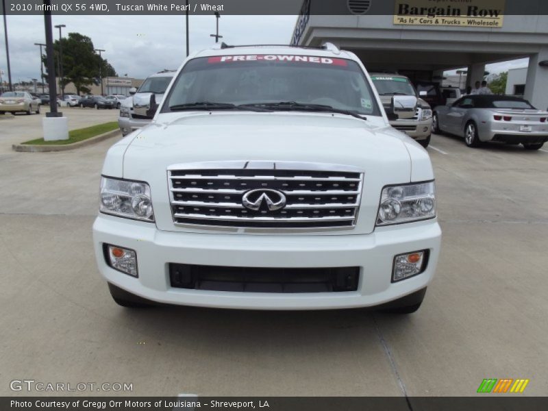 Tuscan White Pearl / Wheat 2010 Infiniti QX 56 4WD