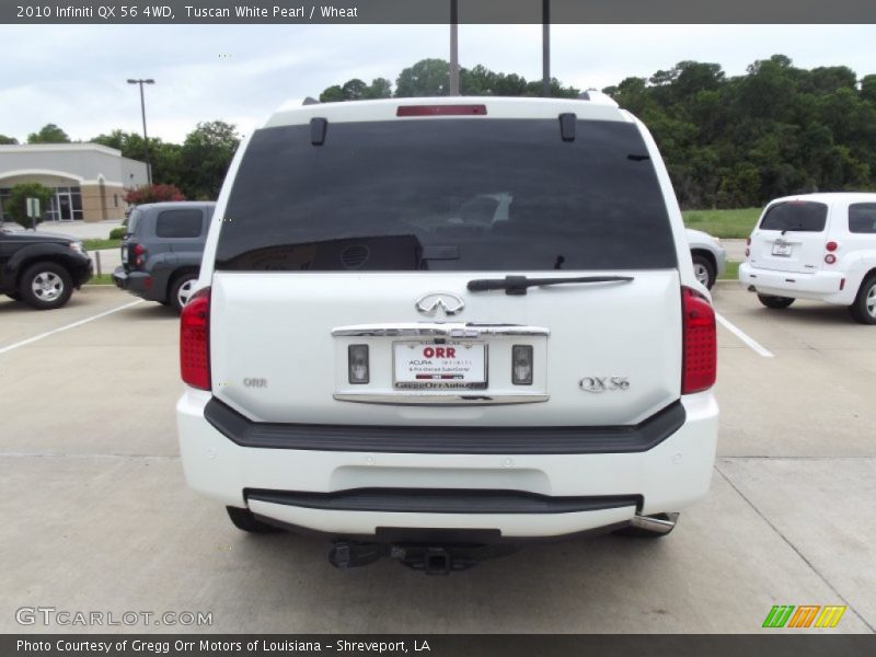 Tuscan White Pearl / Wheat 2010 Infiniti QX 56 4WD