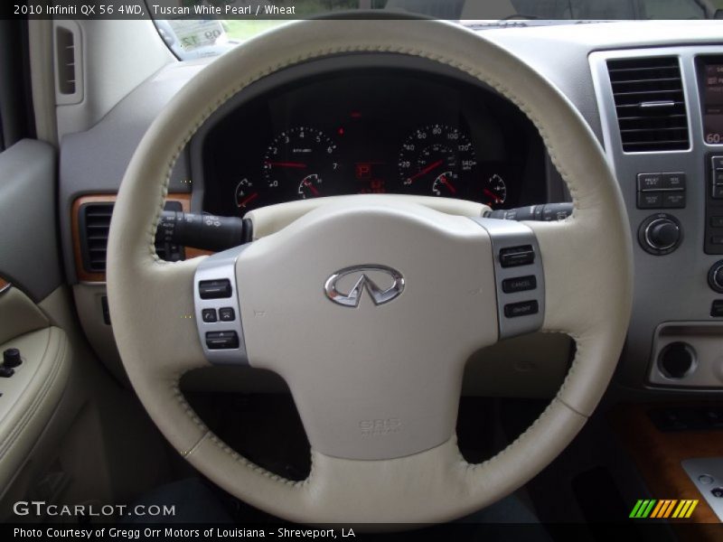 Tuscan White Pearl / Wheat 2010 Infiniti QX 56 4WD
