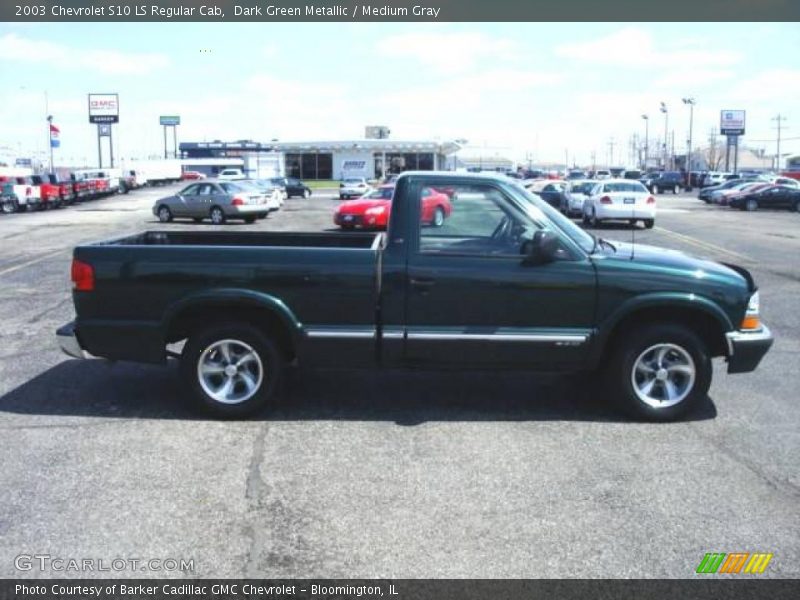 Dark Green Metallic / Medium Gray 2003 Chevrolet S10 LS Regular Cab