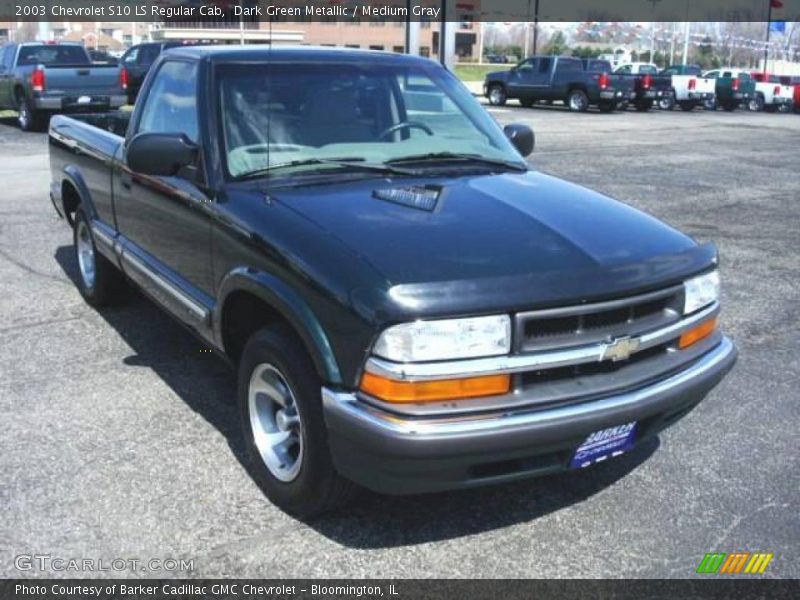 Dark Green Metallic / Medium Gray 2003 Chevrolet S10 LS Regular Cab