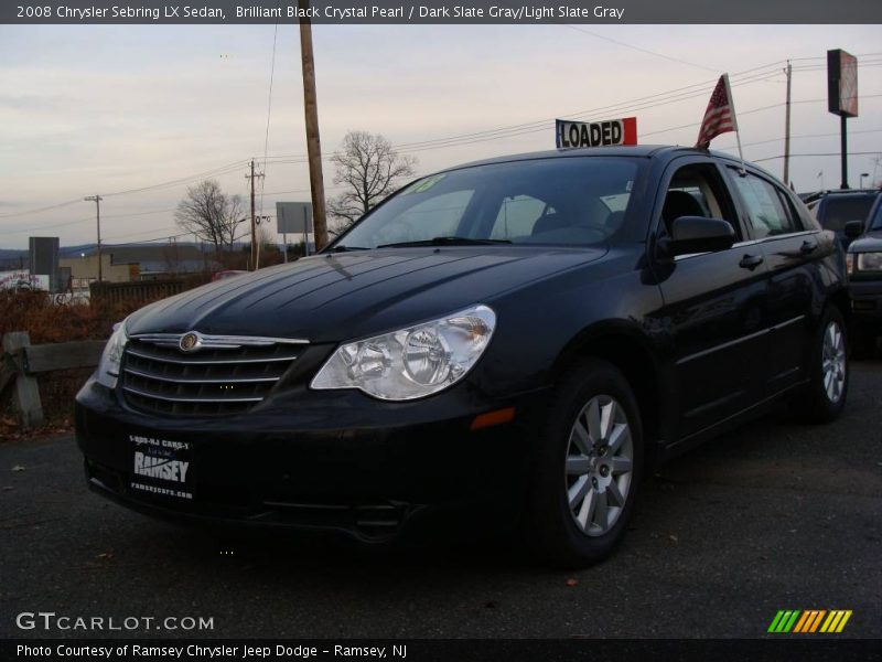 Brilliant Black Crystal Pearl / Dark Slate Gray/Light Slate Gray 2008 Chrysler Sebring LX Sedan