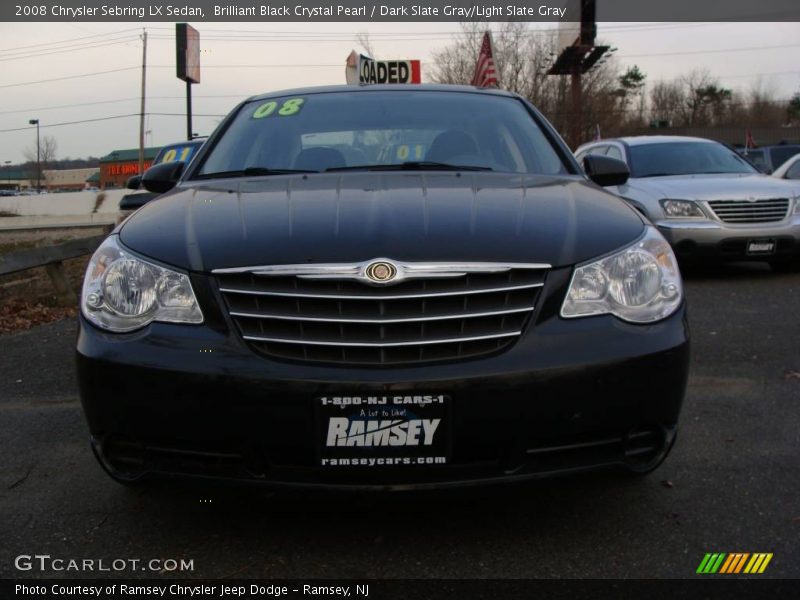 Brilliant Black Crystal Pearl / Dark Slate Gray/Light Slate Gray 2008 Chrysler Sebring LX Sedan