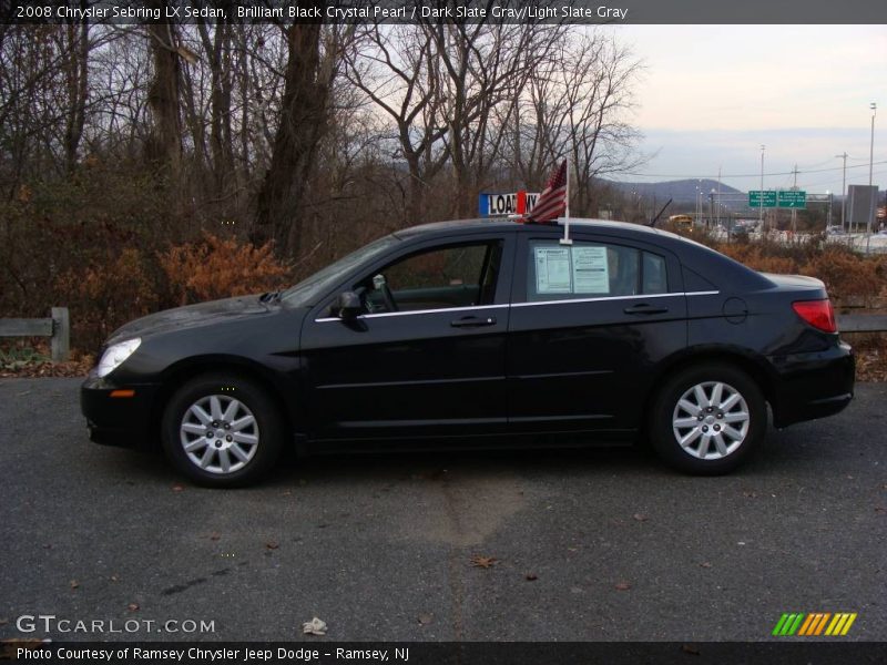 Brilliant Black Crystal Pearl / Dark Slate Gray/Light Slate Gray 2008 Chrysler Sebring LX Sedan