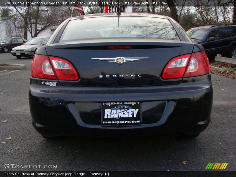 Brilliant Black Crystal Pearl / Dark Slate Gray/Light Slate Gray 2008 Chrysler Sebring LX Sedan