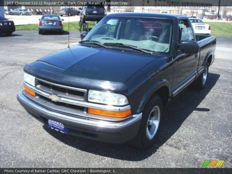 Dark Green Metallic / Medium Gray 2003 Chevrolet S10 LS Regular Cab