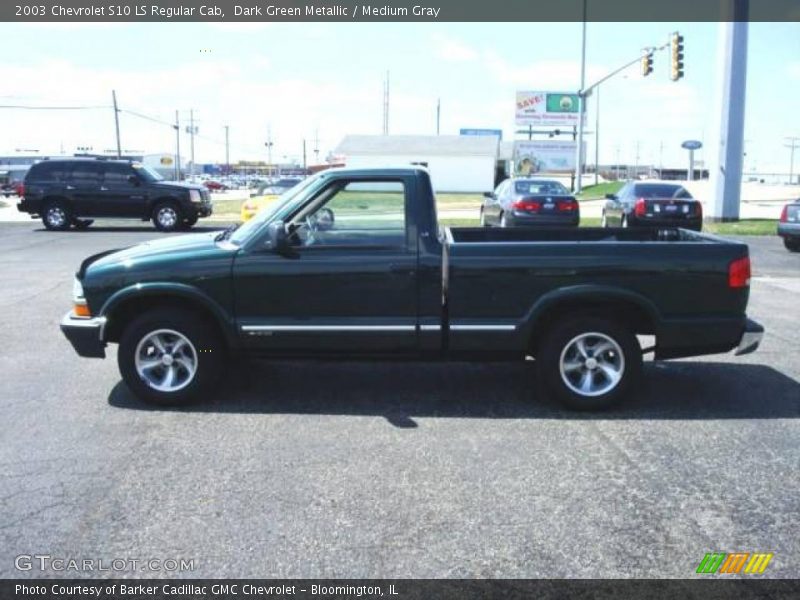Dark Green Metallic / Medium Gray 2003 Chevrolet S10 LS Regular Cab