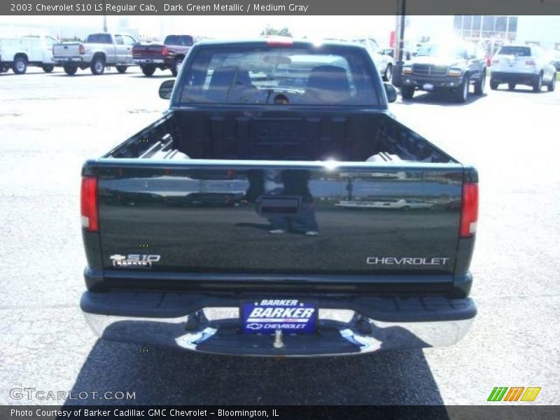 Dark Green Metallic / Medium Gray 2003 Chevrolet S10 LS Regular Cab