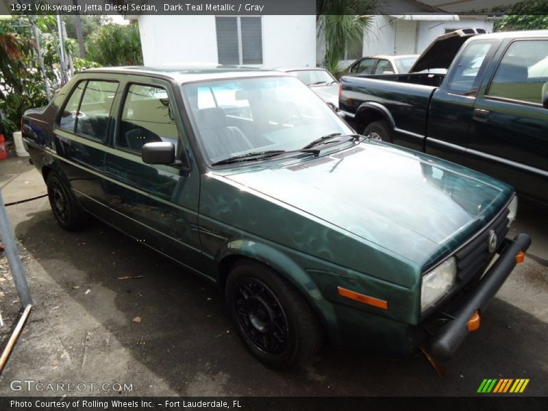 Dark Teal Metallic / Gray 1991 Volkswagen Jetta Diesel Sedan