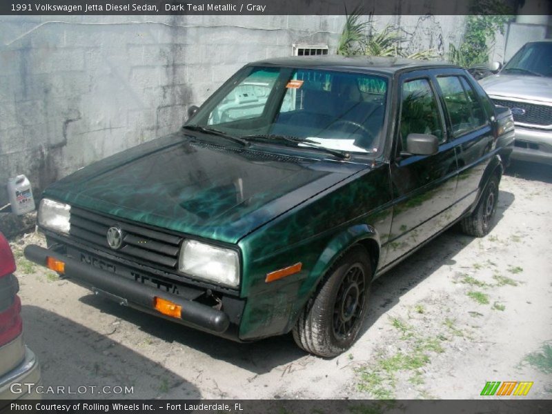 Dark Teal Metallic / Gray 1991 Volkswagen Jetta Diesel Sedan