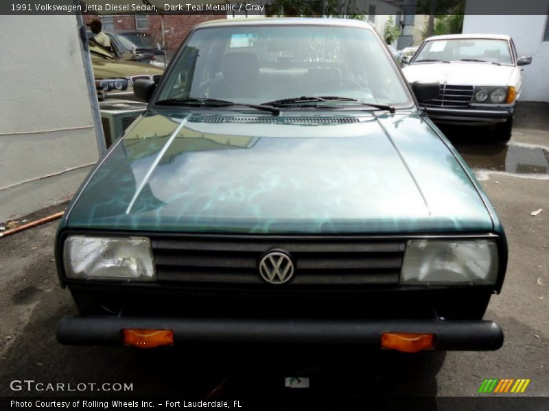 Dark Teal Metallic / Gray 1991 Volkswagen Jetta Diesel Sedan