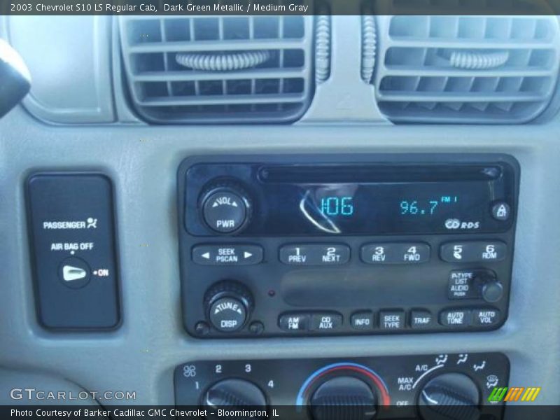 Dark Green Metallic / Medium Gray 2003 Chevrolet S10 LS Regular Cab