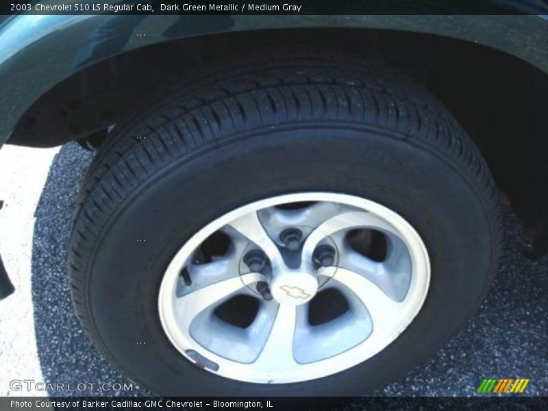 Dark Green Metallic / Medium Gray 2003 Chevrolet S10 LS Regular Cab