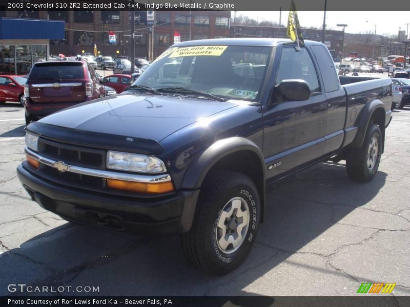 Indigo Blue Metallic / Graphite 2003 Chevrolet S10 ZR2 Extended Cab 4x4