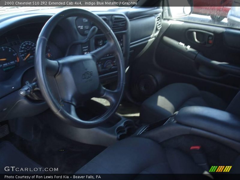 Indigo Blue Metallic / Graphite 2003 Chevrolet S10 ZR2 Extended Cab 4x4