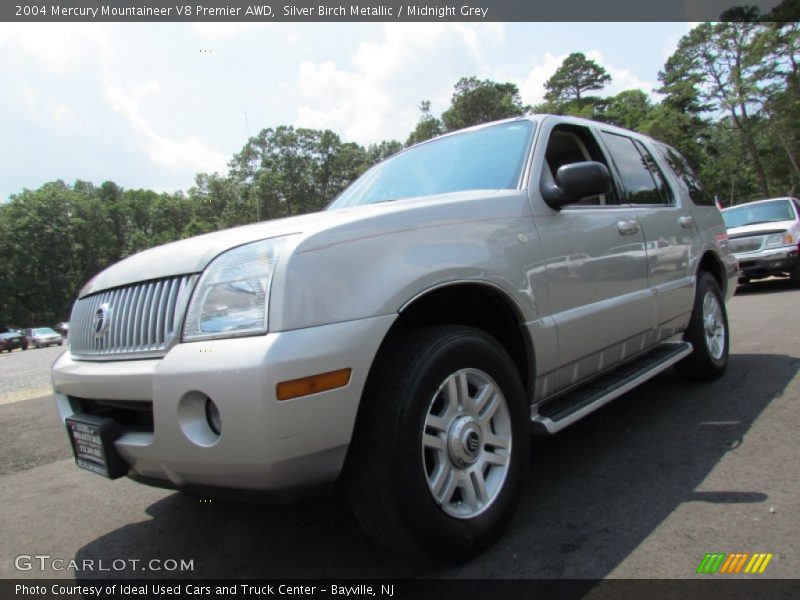 Silver Birch Metallic / Midnight Grey 2004 Mercury Mountaineer V8 Premier AWD