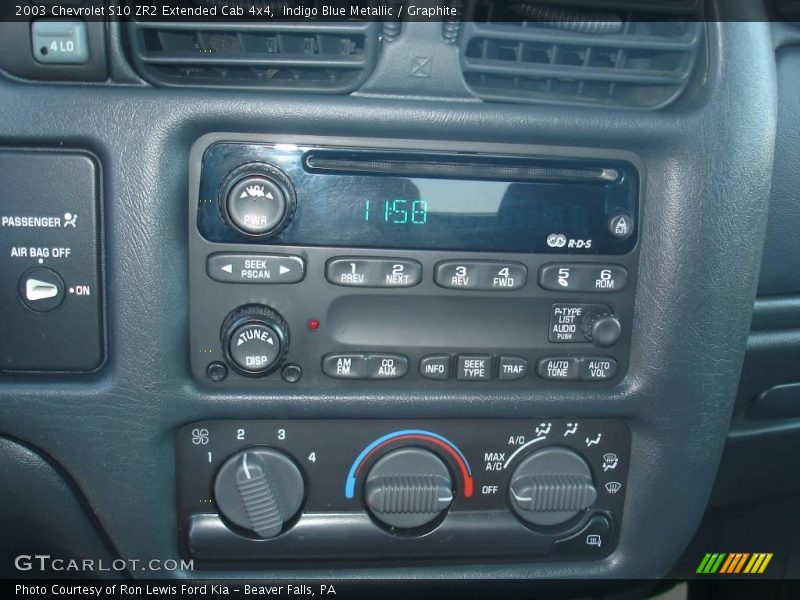 Indigo Blue Metallic / Graphite 2003 Chevrolet S10 ZR2 Extended Cab 4x4