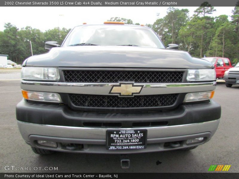 Medium Charcoal Gray Metallic / Graphite 2002 Chevrolet Silverado 3500 LS Crew Cab 4x4 Dually