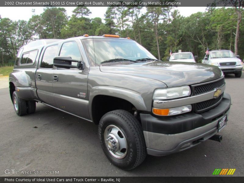 Medium Charcoal Gray Metallic / Graphite 2002 Chevrolet Silverado 3500 LS Crew Cab 4x4 Dually